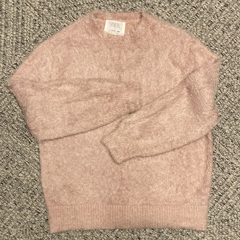 Zara Kids Pink Fuzzy Sweater